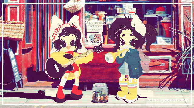 Kiki+Koko - Tip Jar Thumbnail Busking Sidewalk Closer Edit Gif