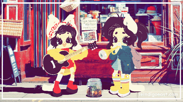 Kiki+Koko - Tip Jar Thumbnail Busking Sidewalk Closer Edit Gif