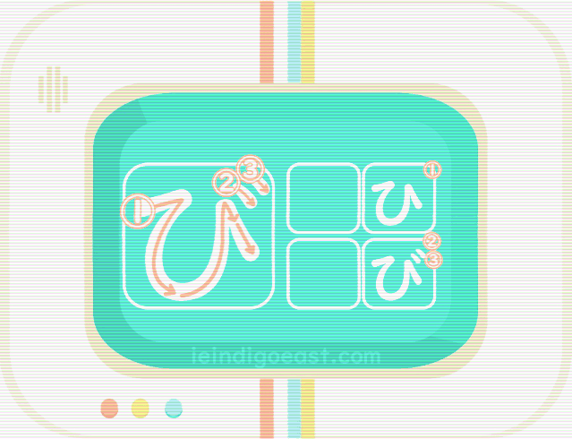 ひらがな筆順・び